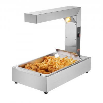 VEVOR Calentador de Alimentos para Papas Fritas Puente Térmico Sartén para Fritas de Acero Inoxidable 750W