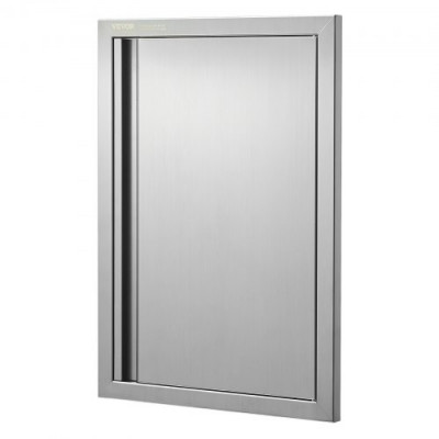 VEVOR Puerta de Acceso a Barbacoa, Puerta de Cocina Exterior Simple de 432x610 mm, Puerta Empotrada de Acero Inoxidable, con Manija Empotrada, para Isla de Barbacoa, Estación de Parrilla, Armario Exte