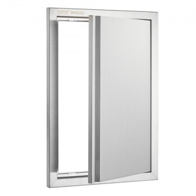 VEVOR Puerta de Acceso a Barbacoa, Puerta de Cocina Exterior Simple de 432x610 mm, Puerta Empotrada de Acero Inoxidable, con Manija Empotrada, para Isla de Barbacoa, Estación de Parrilla, Armario Exte