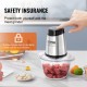 Buy Multifunctional Electric Chopper Meat Grinder 400W With 1.2L Glass Bowl 5 Cups Stainless Steel Blade With 4 Fins 2 Speeds For Fruits Vegetables Meat Baby Food