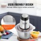 Buy Multifunctional Electric Chopper Meat Grinder 400W with 2L 8 Cup Stainless Steel Bowl Stainless Steel Blade with 4 Fins 2 Speeds for Fruits Vegetables Onions Baby Food