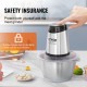 Buy Multifunctional Electric Chopper Meat Grinder 400W with 2L 8 Cup Stainless Steel Bowl Stainless Steel Blade with 4 Fins 2 Speeds for Fruits Vegetables Onions Baby Food