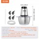 Buy Multifunctional Electric Chopper Meat Grinder 400W with 2L 8 Cup Stainless Steel Bowl Stainless Steel Blade with 4 Fins 2 Speeds for Fruits Vegetables Onions Baby Food