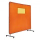 Comprar Cortina de Soldadura con Marco, 1,8x2,4 m, Vinilo Ignífugo, Cortina Protectora para Soldadura con 4 Ruedas Giratorias (2 con Cerradura), Ventana Transparente para Taller, Industria, Naranja