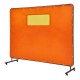 Comprar Cortina de Soldadura con Marco, 1,8x2,4 m, Vinilo Ignífugo, Cortina Protectora para Soldadura con 4 Ruedas Giratorias (2 con Cerradura), Ventana Transparente para Taller, Industria, Naranja