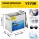 Buy Digital Ultrasonic Cleaner 6L, 180W Jewelry Cleaning Machine, SUS 304 Stainless Steel Professional Ultrasonic Cleaner 36KHz~40KHz with 3 Advanced Transducers for Industrial