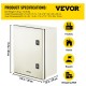 Caja eléctrica de fibra de vidrio VEVOR, montaje en pared de 15,7x11,8x7,9