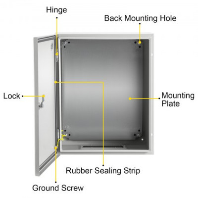 Caja eléctrica de acero del recinto de la caja eléctrica de VEVOR 20x16x10