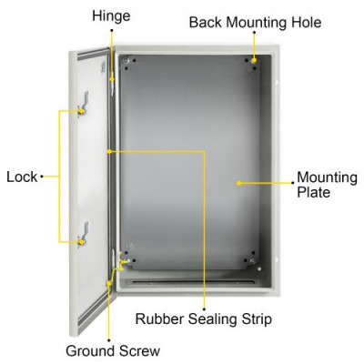 Caja eléctrica de acero del recinto de la caja eléctrica de VEVOR 24x16x10