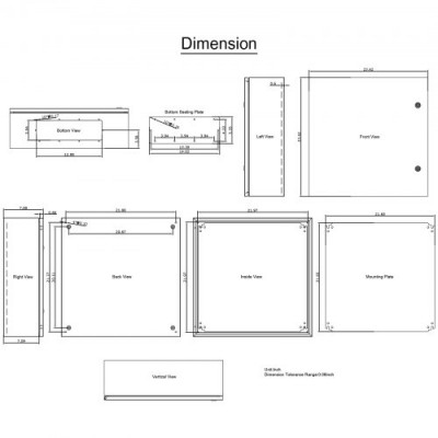 VEVOR Caja de Distribución Eléctrica 60x60x20 cm Caja Eléctrica IP66 Caja de Distribución Eléctrica de Acero al Carbono Cubierta para Contador Eléctrico Impermeable de Exterior para Montaje en Pared