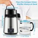 Buy Water Distiller 4L Water Distillation Filter with Glass Container 1750W 1.5L/H Speed Adjustment, Distillation Stainless Steel Purifier Filter with Double Screen, Silver