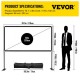 Comprar Tela do projetor, tela do projetor diagonal de 80 "com suporte 71 x 45" Tela de projeção móvel HD 16: 9 Ângulo de 160 graus Tecido Oxford Tela de cinema em casa para pátios de escritórios domésticos