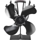 Buy Wood Stove Fan 235x105x230mm Heat Powered Fireplace Fan 4 Blades Quiet Airflow 442m3/h Fan with Magnetic Thermometer for Wood Stove Fireplace