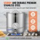 Buy Beer Fermenter 19L Stainless Steel Beer Fermentation Tank 3-Layer Pot Base Professional Brewing Kit with Thermometer Ball Valve Lid Handles Brewery