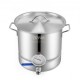 Buy Beer Fermenter 19L Stainless Steel Beer Fermentation Tank 3-Layer Pot Base Professional Brewing Kit with Thermometer Ball Valve Lid Handles Brewery