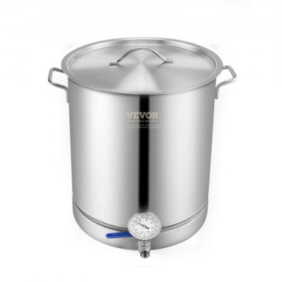 VEVOR Fermentador de Cerveza Tanque de Fermentación de Cerveza de Acero Inoxidable 60,6 L Base de Olla de 3 Capas Kit de Preparación Profesional con Termómetro Válvula de Bola Asas de Tapa Cervecería