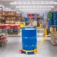 Buy 250L Drum Trolley Load Capacity 544kg 3 Wheel Dolly Steel Frame Adjustable Handle Roller Base Drum Handling Tool for Warehouses Factories