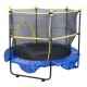 Comprar Trampolín para Niños Cama Elástica Interior y Exterior de 152,4 cm para Niños Pequeños con Red de Seguridad, Aro de Baloncesto y Bolas Oceánicas, Regalo de Cumpleaños para Niños Más de 3 Años