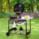 Koop 21" draagbare houtskoolgrill propaangasgrills met deksel en wagen ijzeren BBQ-grill vrijstaande roker voor buiten koken, kamperen, picknicken, terras, zwart