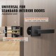 Buy Door Handle Lever 1 Pack Black Entry Knob Lock Lever Set with Lock and Key Contemporary Reversible Square Door Lever 45° Rotation for Door