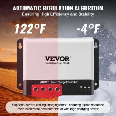 VEVOR Controlador de carga solar MPPT Regulador de panel automático 30A 12V/24V