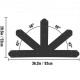 Kaufen Sie Balkenverbindungsplatte, 920 x 520 mm, Giebelplatte, 12:12, Giebelplattenträger, 29 Löcher, schwarzer Giebelplatten-Stützverbinder