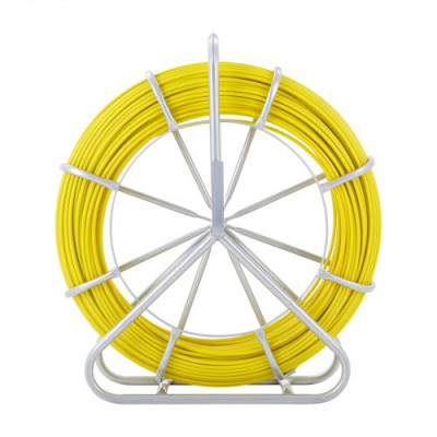 VEVOR Cinta para pescar de fibra de vidrio, 600 pies, 5/16 pulgadas, extractor de alambre para cinta de pescar, varilla para correr cables con soporte de carrete de acero, 3 cabezales de tracción