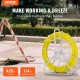 Buy Fiberglass Tape Length 129.5m 6.35mm Pulling Needle Electrician Wire Cable Conduit Puller Steel Reel Support 3 Pulling Heads for Wall