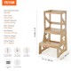 VEVOR Torre de Observación para Niños Carga de 68 kg Torre de Aprendizaje Montessori de Madera de Pino Natural con Barandilla de Seguridad para Niños Pequeños, Dormitorio, Baño, Mostrador de Cocina