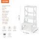 VEVOR Torre de Observación para Niños Carga de 68 kg Torre de Aprendizaje Montessori de Madera de Pino Natural con Barandilla de Seguridad para Niños Pequeños, Dormitorio, Baño, Mostrador, Blanco