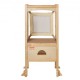 VEVOR Torre de Observación para Niños Carga de 56,75 kg Torre de Aprendizaje Montessori Plegable Madera Maciza Red de Seguridad de 3 Alturas para Niños Pequeños, Dormitorio, Baño, Mostrador de Cocina