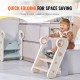 VEVOR Taburete con escalón para niños Taburete con escalón para niños pequeños Plegable Ajustable de 3 a 2 escalones Gris