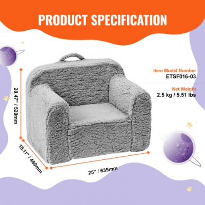 VEVOR Sillón para niños Sofá para niño con silla para niños 25D de alta densidad