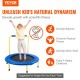 VEVOR Trampolín para Niños Plegable Cama Elástica Interior Exterior 92 cm para Niños Pequeños con Mango de Espuma Ejercicios de Trampolín Recreativos Regalo de Cumpleaños para Niños Más de 3 Años