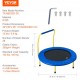 VEVOR Trampolín para Niños Plegable Cama Elástica Interior Exterior 92 cm para Niños Pequeños con Mango de Espuma Ejercicios de Trampolín Recreativos Regalo de Cumpleaños para Niños Más de 3 Años