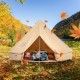 VEVOR Tienda de Campana de Lona de 3m, Carpa de Yurta para 4 Estaciones, Tienda de Campaña Familiar con Agujero para Estufa de Leña y Bolsas de Almacenamiento para Glamping de hasta 4 Personas, Fiesta