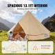 VEVOR Tienda de campaña de lona de 4 m, tienda de yurta para 4 estaciones, tienda de campaña familiar con orificio para estufa de leña, bolsas de almacenamiento para glamping de hasta 6 personas, grup