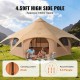 VEVOR Tienda de Campana de Lona de 5 m, Tienda de Yurta para 4 Estaciones, Tienda de campaña Familiar con Agujero para Estufa de leña y Bolsas de Almacenamiento para Glamping de hasta 8 Personas, Grup