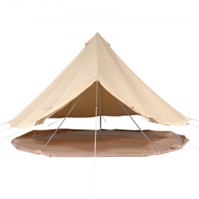 VEVOR Tienda de Campana de Lona de 7m, Carpa de Yurta para 4 Estaciones Tienda de Campaña Familiar con Agujero para Estufa de Leña y Bolsas de Almacenamiento para Glamping de hasta 12 Personas, Fiesta