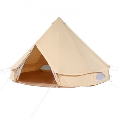 VEVOR Tienda de Campana de Lona de 7m, Carpa de Yurta para 4 Estaciones Tienda de Campaña Familiar con Agujero para Estufa de Leña y Bolsas de Almacenamiento para Glamping de hasta 12 Personas, Fiesta