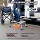 VEVOR Taburete Plegable de Aleación de Aluminio Taburete Portátil Carga de 150 kg 4 Alturas Ajustables con Amplia Superficie Antideslizante, Pies de Goma, Tiras Reflectantes, Mango para Autocaravana