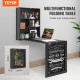 Buy Folding Wall Table 60x16.5x75 cm Folding Wall Desk Made of Particle Board Wall Mounted Drop Leaf Table with Whiteboard and Hooks for Limited Spaces, Kitchen, Dining Room, Bedroom