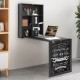 Buy Folding Wall Table 60x16.5x75 cm Folding Wall Desk Made of Particle Board Wall Mounted Drop Leaf Table with Whiteboard and Hooks for Limited Spaces, Kitchen, Dining Room, Bedroom