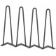 Kaufen Sie Haarnadel-Tischbeine, 4 Stück, Möbelbeine, 406 mm, massiver Stahl, Tragfähigkeit 227 kg, Bürobeine, 2 Stangen mit Schrauben und Schutzkufen für das Esszimmer im Home Office, Schwarz