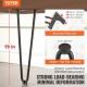 Buy Hairpin Table Legs 4 PCS Furniture Legs 482 mm Solid Steel Load Capacity 227 kg Office Legs 2 Rods with Screws and Protective Skids for Home Office Dining Room, Black