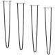 Buy Hairpin Table Legs 4 PCS Furniture Legs 710 mm Solid Steel Load Capacity 227 kg Office Legs 2 Rods with Screws and Protective Skids for Home Office Dining Room, Black