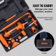 Kit de Ariete Hidráulico Portátil 4 T Kit de Reparación de Energía para Carrocería 125 mm Juego de Cilindros Hidráulicos con 4 Vástagos 80 a 415 mm para Reparación de Coches Construcción