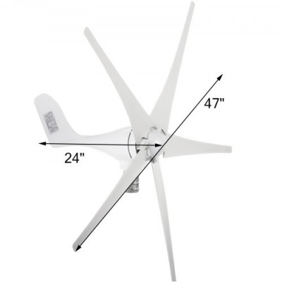 Generador de Viento Generador Eolico Turbina Eólica Generador de Turbina de Viento 500 W 12 V Turbina de Viento Ajustable con 5 Palas Velocidad