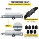 Buy 25-28ft Boat Covers Boat Cover 600D Oxford Fabric Waterproof Boat Cover 6.2 x 3.6m Pole Outer Pontoon Covers 137cm Motor Protective Cover 2 Poles