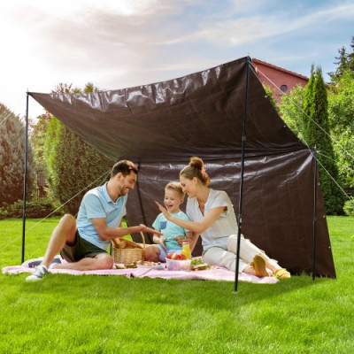 VEVOR Lona Protectora para Exteriores 304,8 x 365,76 cm Lona Impermeable de Polietileno de 16 mils, Resistente a los Rayos UV y a la Temperatura con Ojales Reforzados, Alta Durabilidad, Marrón